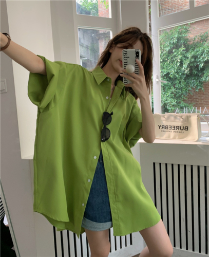 oversized slimming mid-length shirt dress