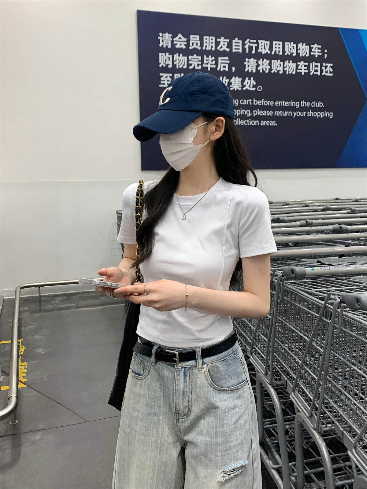實拍 夏季韓版修身圓領正肩魚骨簡約百搭純棉短袖T恤上衣女