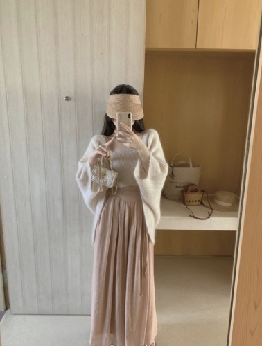 Super fiu pinch waist fluttering culottes ~ versatile casual long culottes for women spring and summer new wide leg trousers