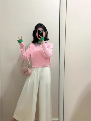 Pink knitted sun protection blouse for women 2024 new summer thin top with suspender skirt and short air-conditioning shirt