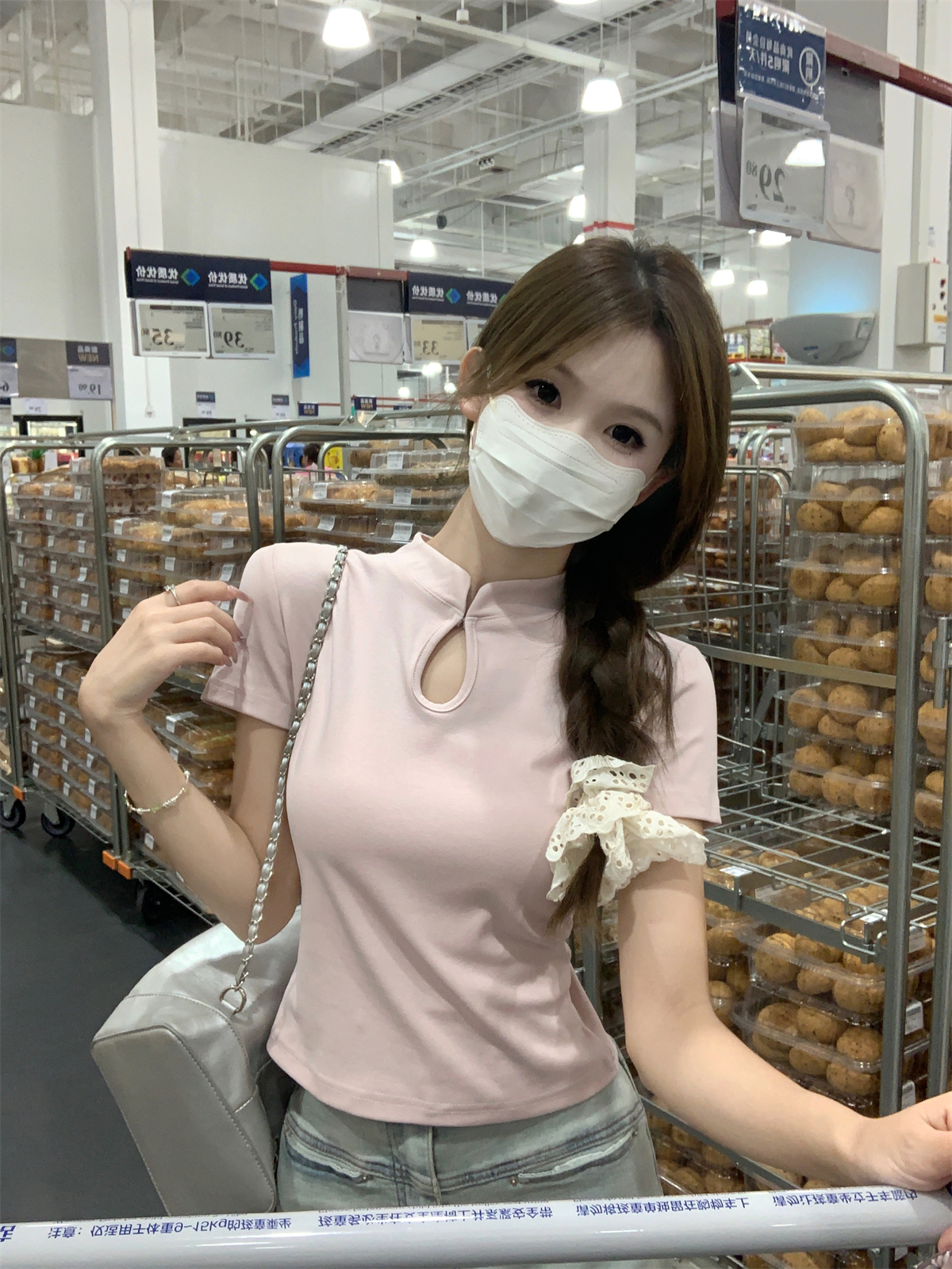實拍 夏季韓版新中式溫柔純欲鏤空設計感百搭純棉短袖T恤上衣