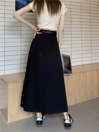 Suit pleated skirt for women in spring, stylish, long, thin, niche, versatile a-line skirt