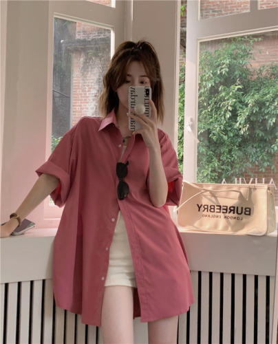 oversized slimming mid-length shirt dress