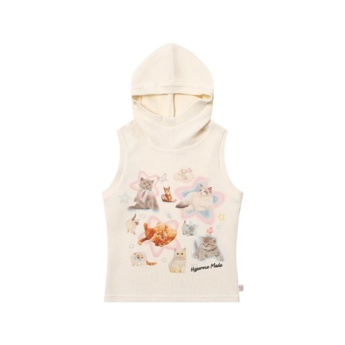 Official Photo 6535 Cotton Minnie 250g Digital Direct Injection Vest Women's Sweet Cool Style Sleeveless T-Shirt Hooded