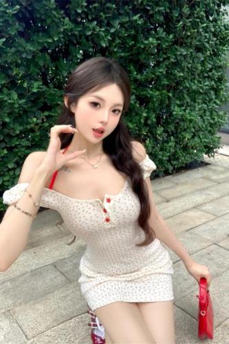 Real shot~Fake two-piece floral short hip-hugging skirt summer slim hot girl knitted suspender dress for women