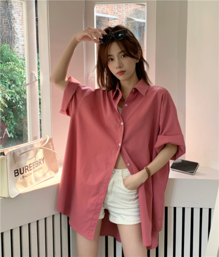 oversized slimming mid-length shirt dress