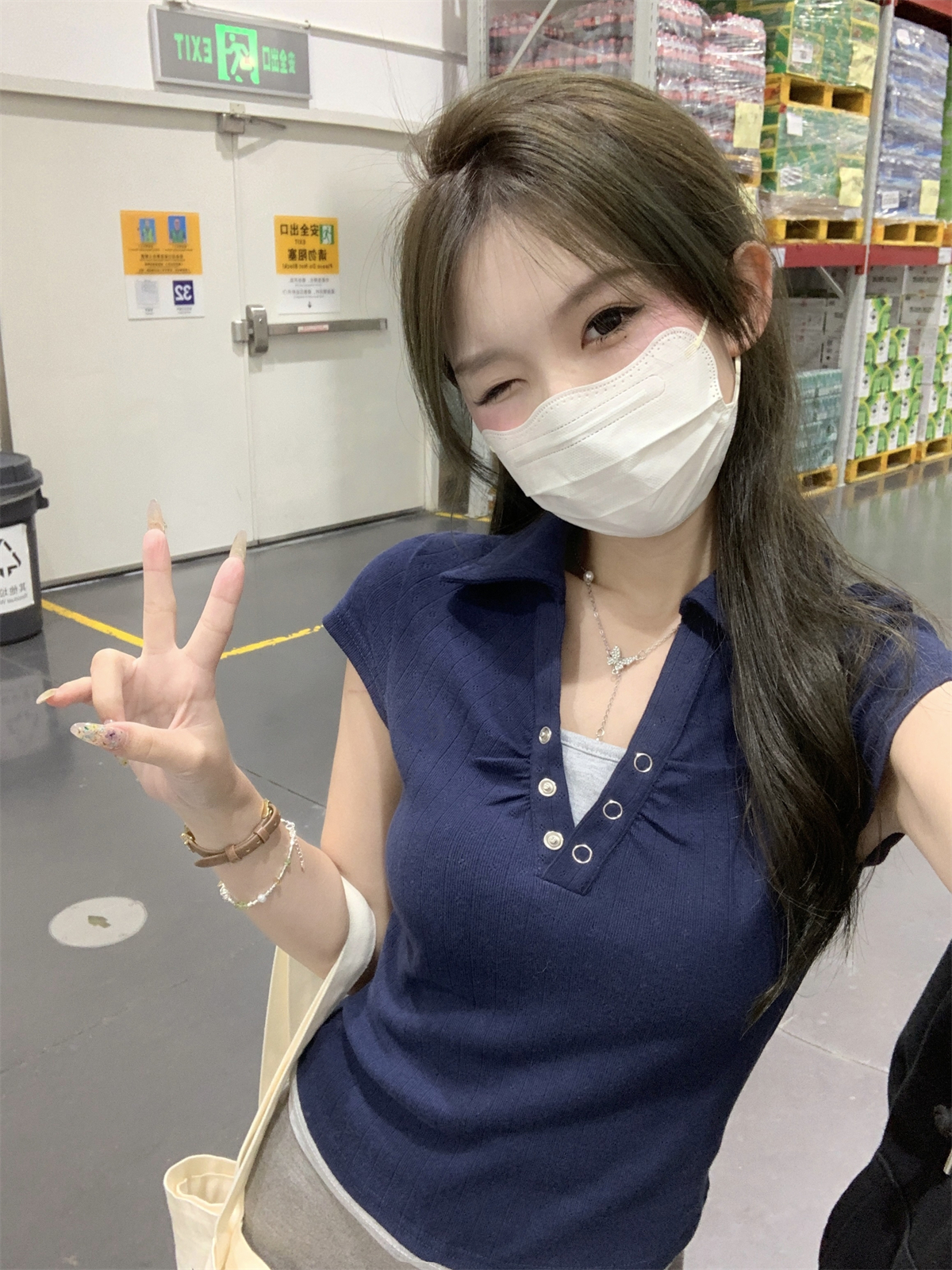 實拍 夏季韓版bm修身polo撞色假兩件提花設計感短袖T恤上衣