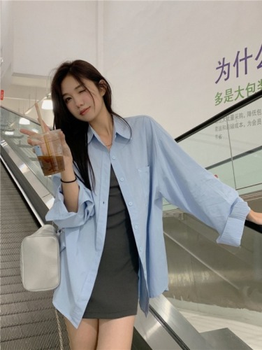 Solid color loose casual spring and summer age-reducing sun protection shirt jacket