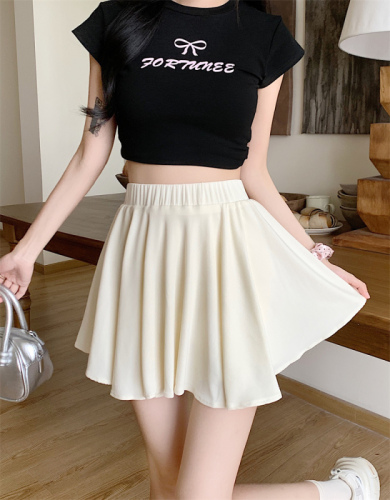 Actual shot, lined to prevent exposure, ballet style skirt for small women, high waist, slimming A-line skirt, fashionable and stylish