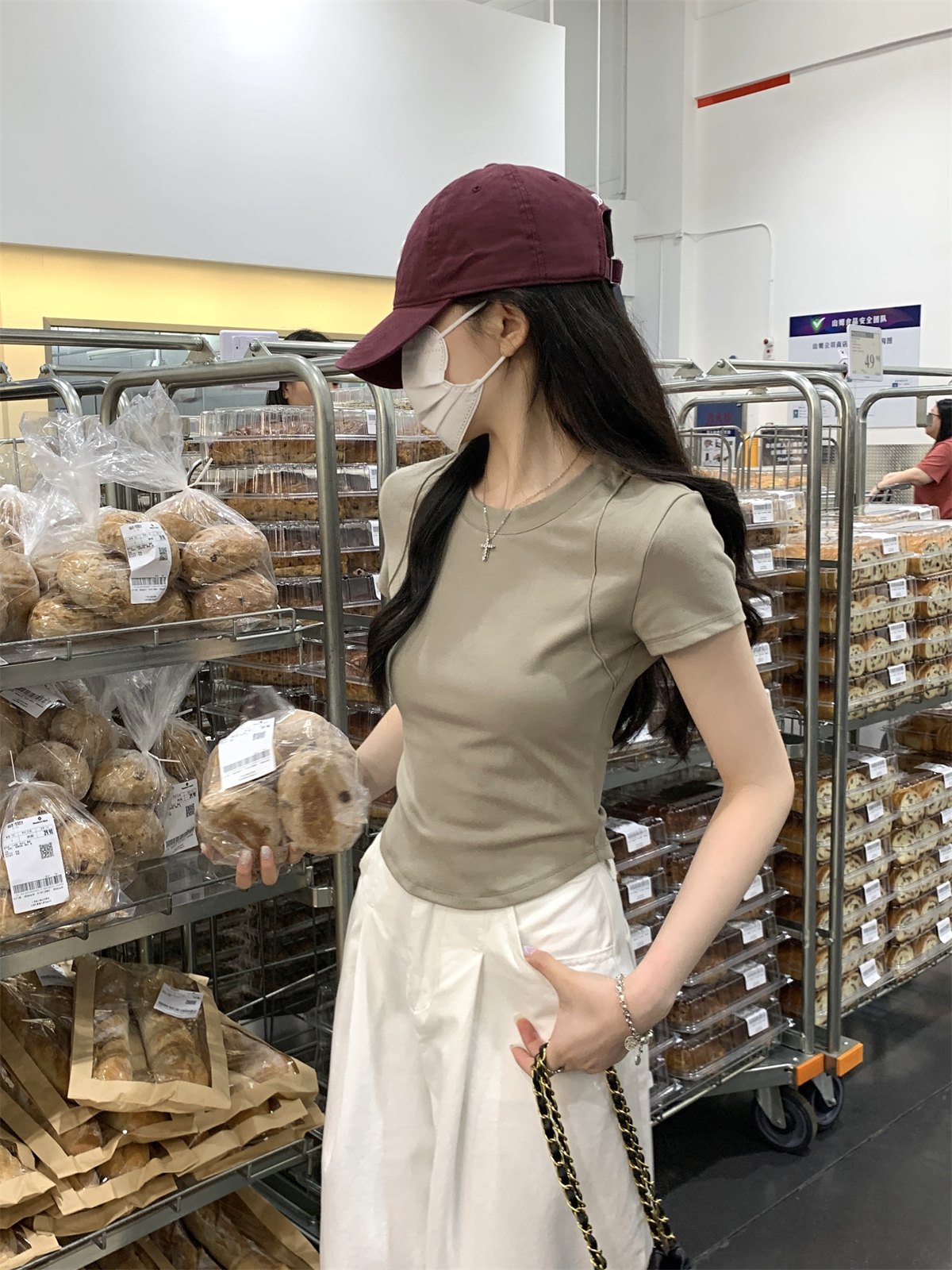 實拍 夏季韓版圓領正肩修身顯瘦純色百搭純棉短袖T恤上衣