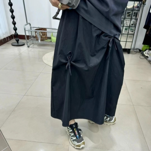 Korea Dongdaemun long skirt with elastic waist strap design