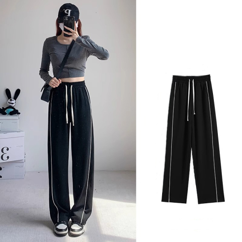 Original workmanship women's pants straight-leg sweatpants women's summer loose casual drape wide-leg pants design niche