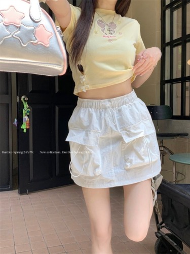 Actual shot ~ 2024 new summer Korean style casual workwear A-line skirt short skirt