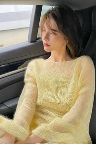 Tmall quality summer hollow wool sweater women's thin lazy style sun protection shirt blouse top