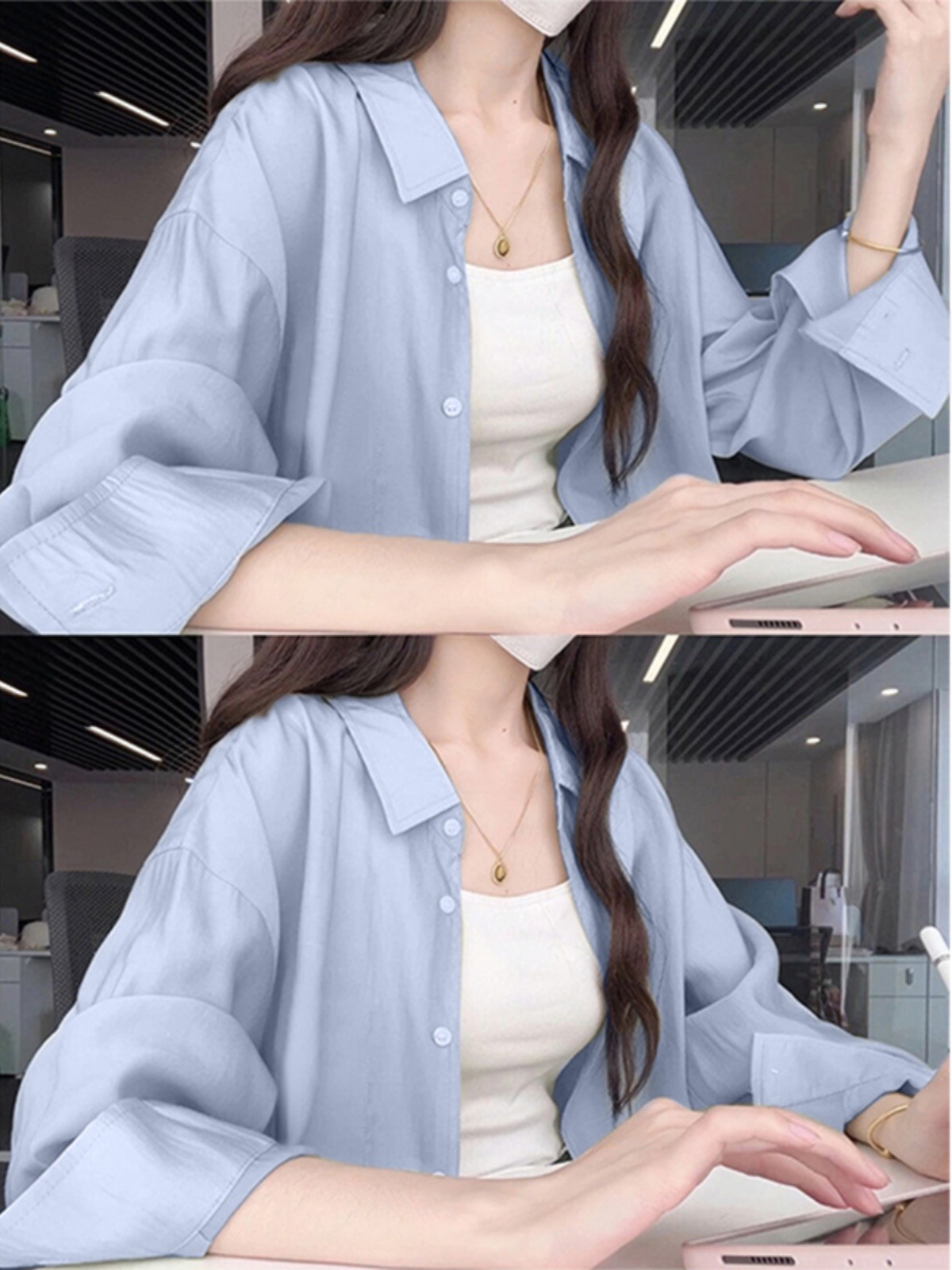 2024 Spring New Chiffon Shirt Unique and Special Long-Sleeve Blouse for Designers Sun Protection Jacket Outerwear