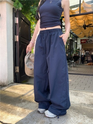 Real shot~Fashion suit for hot girls, simple slim vest, summer loose wide-leg pants, casual pants two-piece set