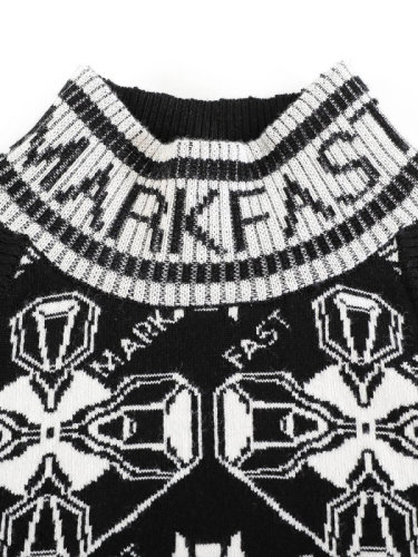 MARKFAST明星同款设计师品牌提花高领针织背心女夏外穿
