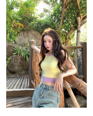 Your lazy llan actress's private clothes pure desire backless hot girl's scheming knitted halterneck strap