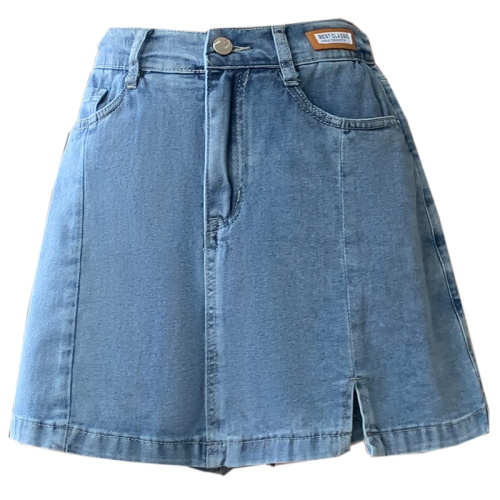 Actual shot of new summer large size high-waisted stretch denim shorts for fat girls, anti-exposure culottes, loose Korean style skirts