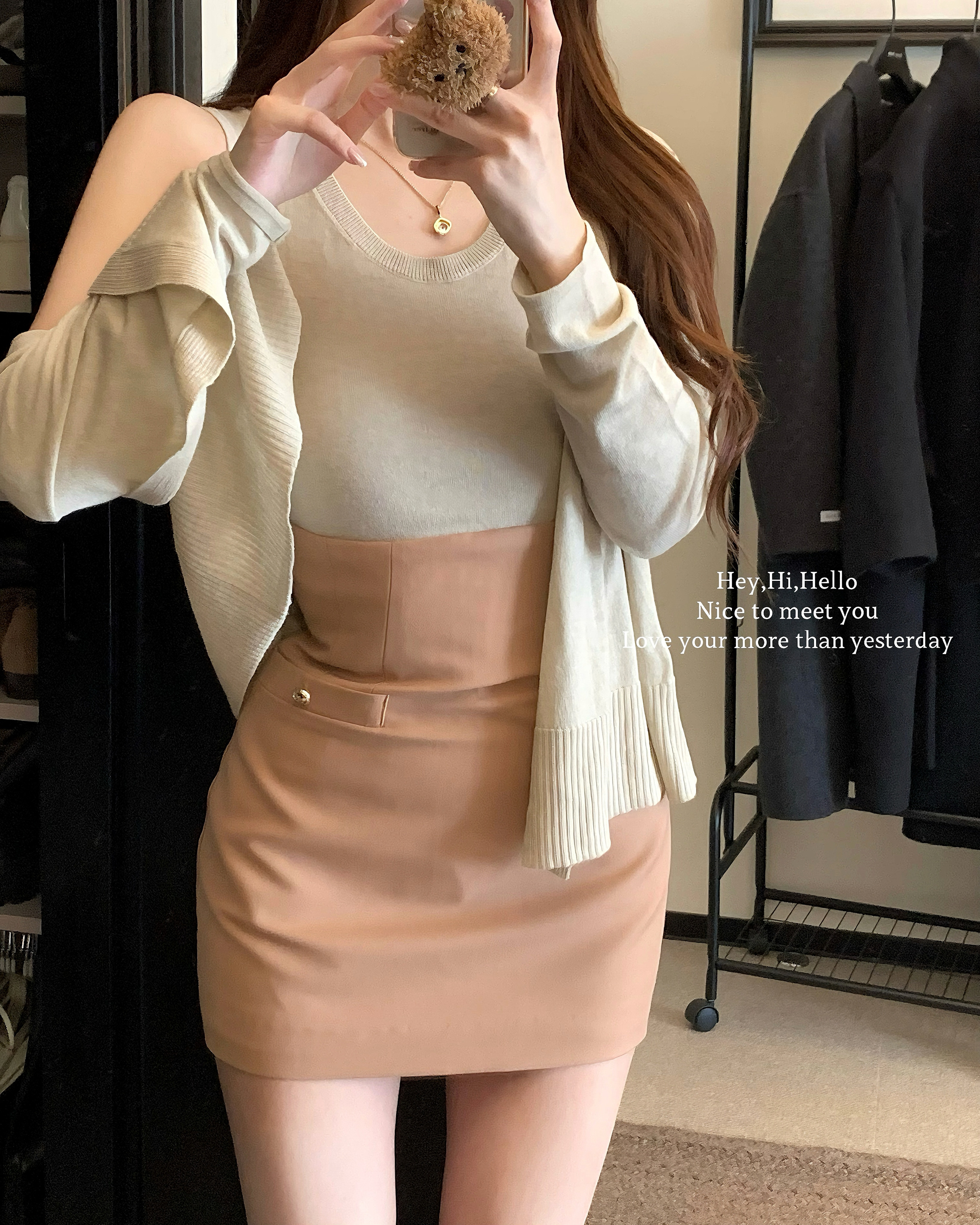 Real shot~ High waist elegant a-line short skirt for women summer waist cincher slimming figure half-sleeve skirt 