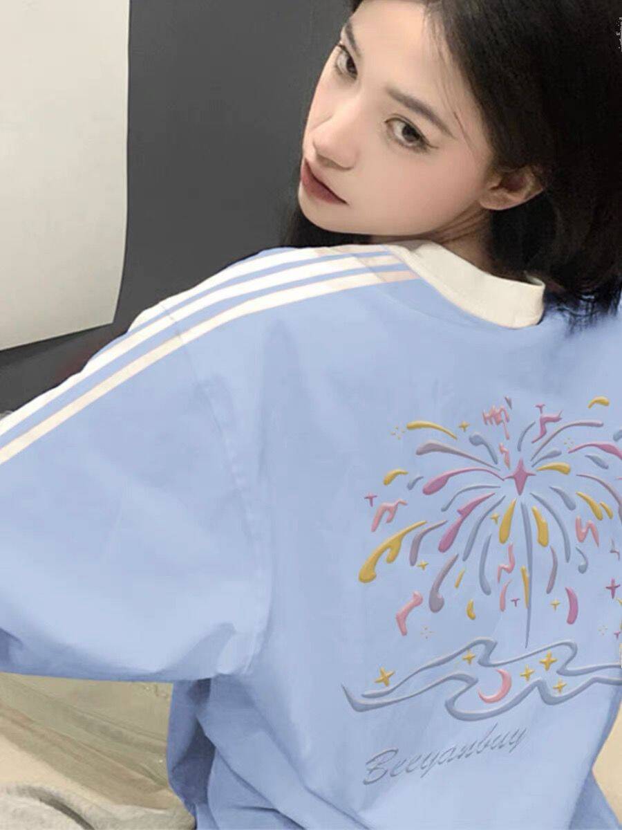 High-quality pure cotton 200g 21s combed precision front and back printed three-bar dropped shoulder short-sleeve t-shirt for women