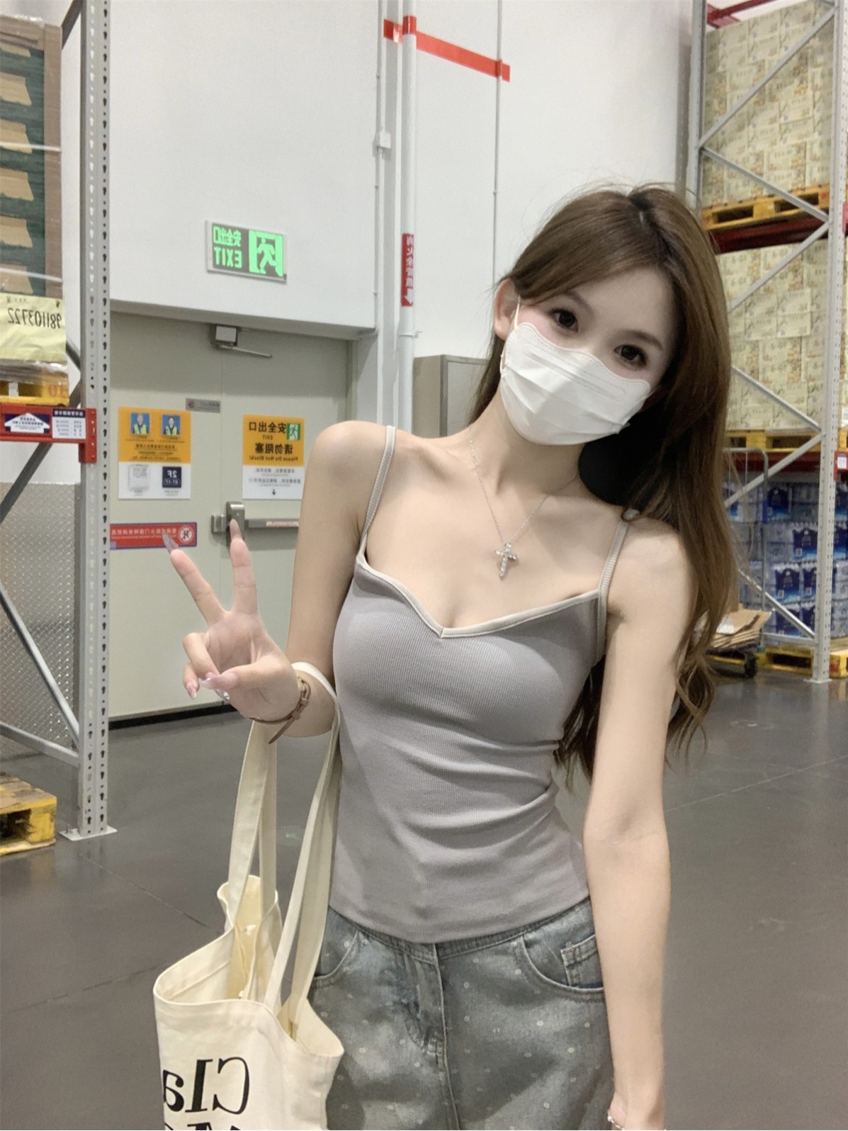 實拍 夏季韓版法式性感小吊帶撞色彈力修身打底背心上衣女