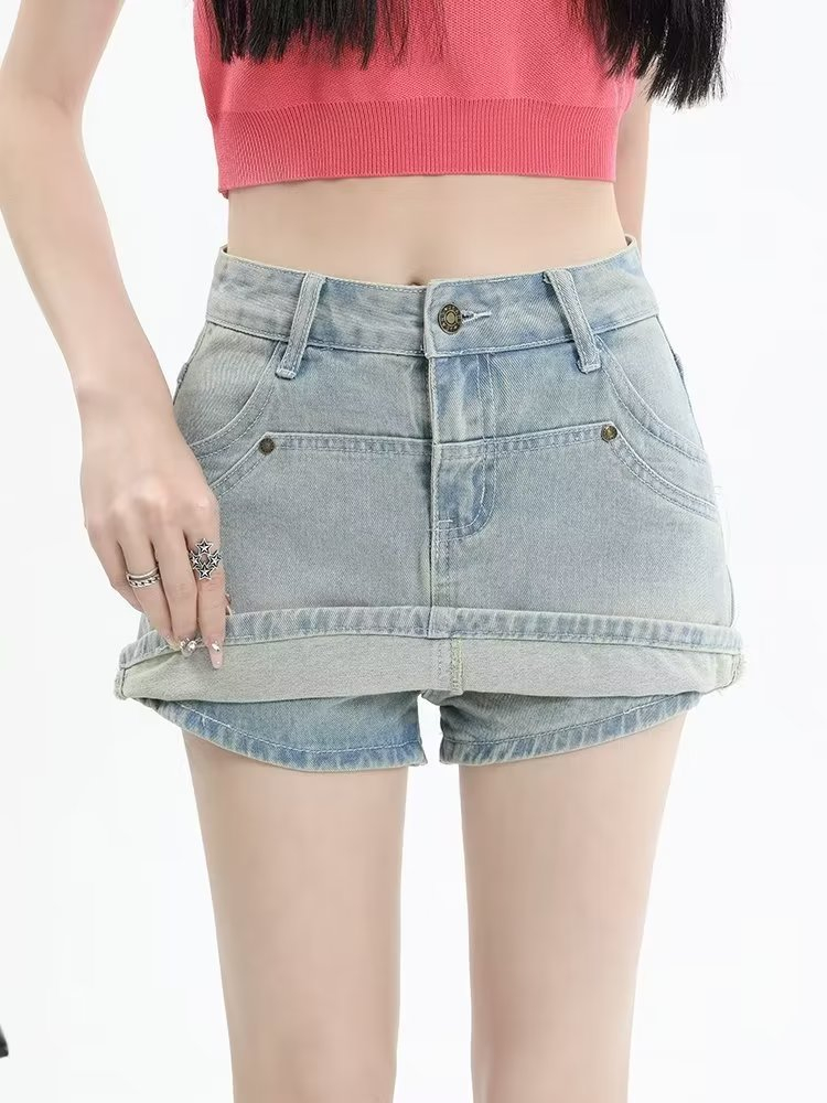 高腰顯瘦牛仔超短裙女半身裙新款夏季包臀a字辣妹小個子裙褲