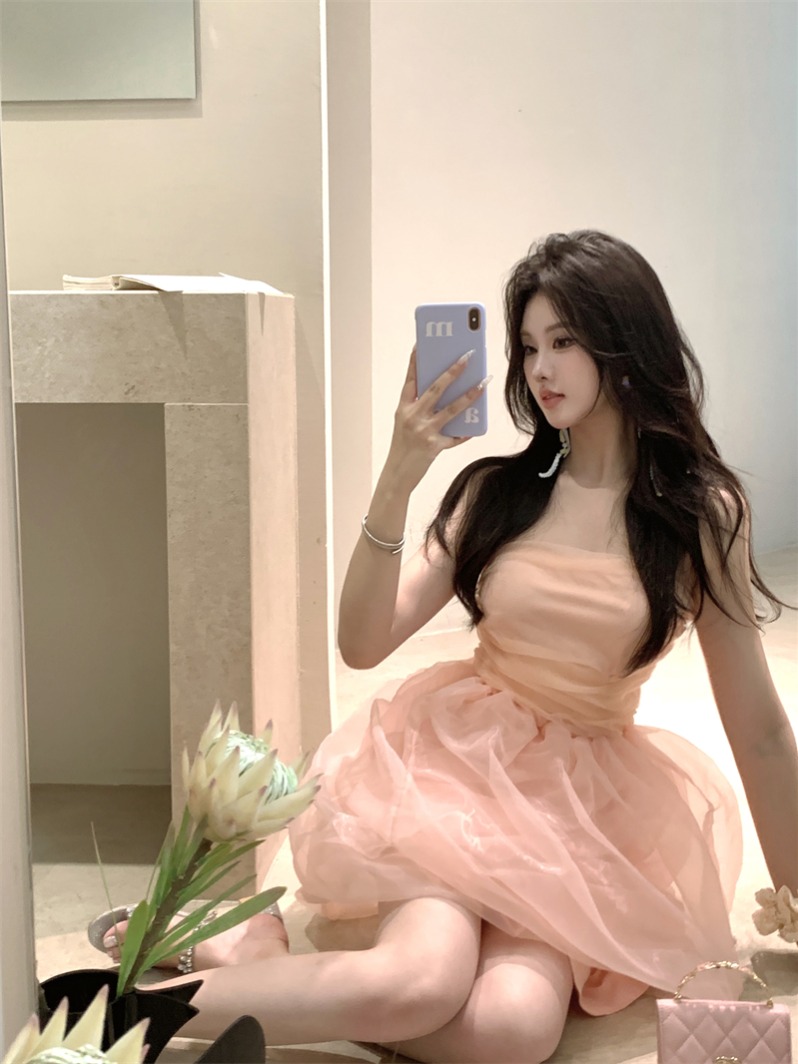 Real shot ~ Fairy Fendai, a cute little girl with pure lust and blush, organza fluffy tube top dress