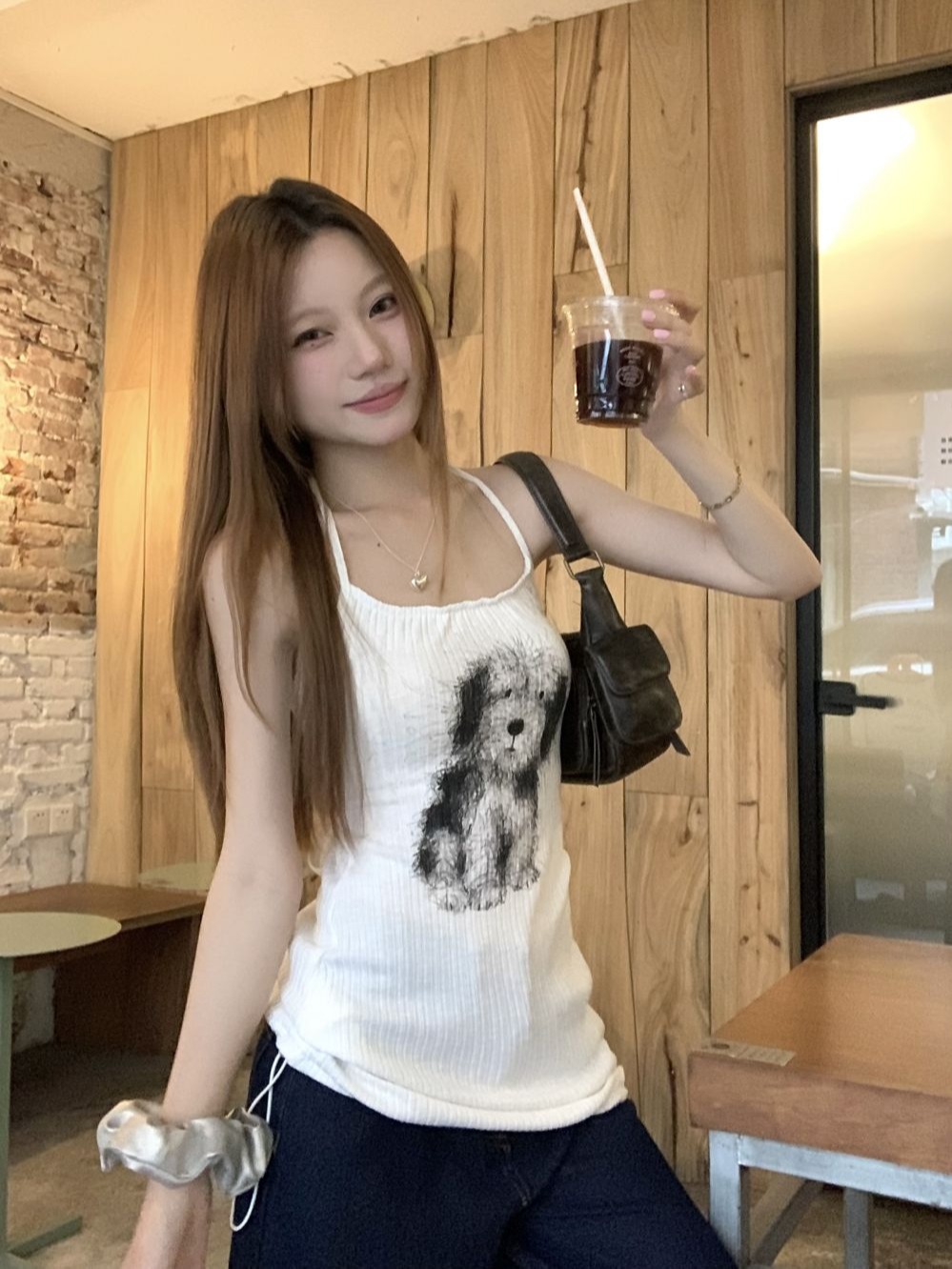 Actual shot of all three standards, sexy pure desire halterneck halterneck suspender skirt puppy print strappy knitted short skirt for women