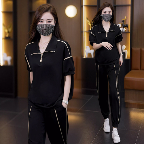 Real shot of the original high-quality large size two-piece set that covers the flesh, is loose, slimming, fashionable and breathable, 2024 Xia Xin