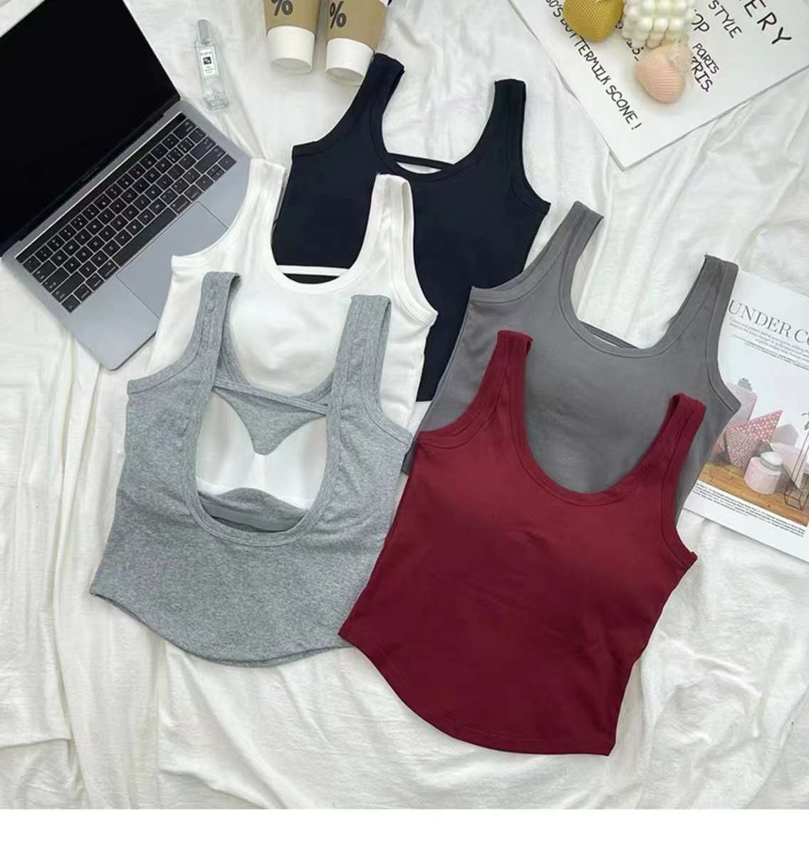 Hot girl sling big U beautiful back sexy pure lust style summer new backless top for women