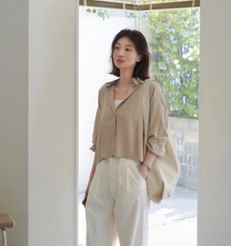 Korean chic loose niche shirt thin design air-conditioned shirt jacket