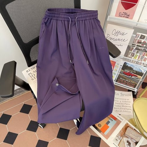 2024 Summer Straight Pants Loose Wide Leg Draping Slimming Versatile Couple Trendy Embroidered Thin Casual Pants
