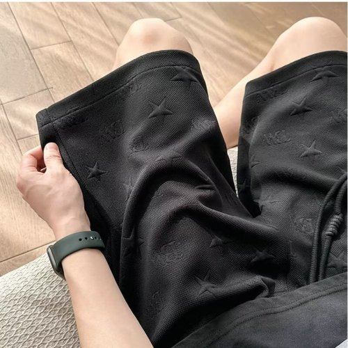 Shorts for men and women, summer trendy brand concave and convex printed five-point pants for women, trendy sports, boys' loose casual pants