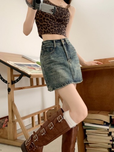 实拍 2024夏季女装新款韩版显瘦包臀半身裙高腰短裙牛仔裙子