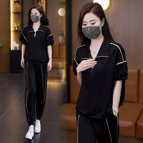 Real shot of the original high-quality large size two-piece set that covers the flesh, is loose, slimming, fashionable and breathable, 2024 Xia Xin