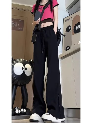 Cool trousers, summer thin trousers, casual trousers, drapey trousers, straight-leg loose wide-leg trousers