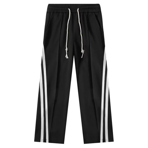 American high street double zipper striped drape wide leg pants women's spring casual sports pants niche design pants