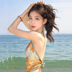 Sweet Hot Girl Oil Painting Printed Halter Vest Women's Summer Slim Fit Irregular Short Backless Top Wear Outside