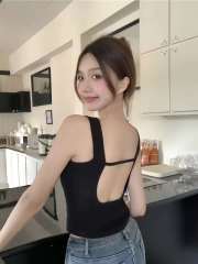 Hot girl sling big U beautiful back sexy pure lust style summer new backless top for women