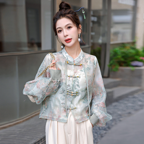 New Chinese style national style mesh embroidered jacket for women spring and summer new style loose and versatile super good-looking thin sun protection clothing