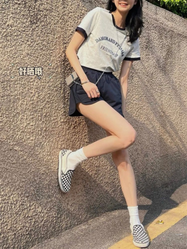 Sports suit for female summer students Korean style loose fashion short-sleeved shorts casual running clothes two-piece set