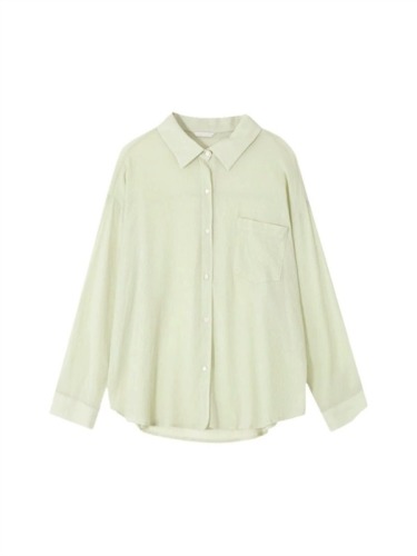 Summer Thin Shirt Top Women's 2024 New Luxury High-End Feel Sun Protection Mint Green Shirt