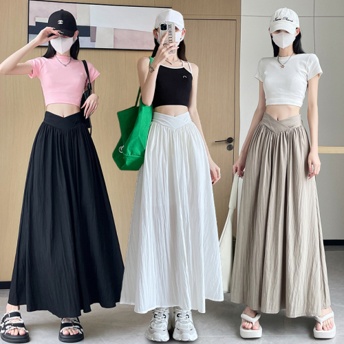 French Irregular Skirt Women's Summer New Style Pear Shape High Waist Slim Versatile A-Line Skirt Long Skirt