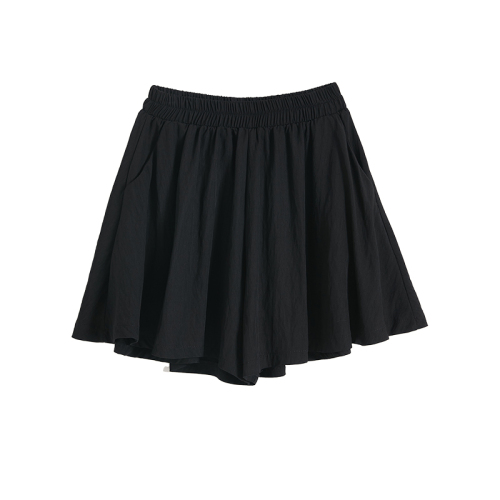 Pear-shaped and fat girls wear plus-size casual high-waisted wide-leg shorts, half-length pleated culottes, new summer styles