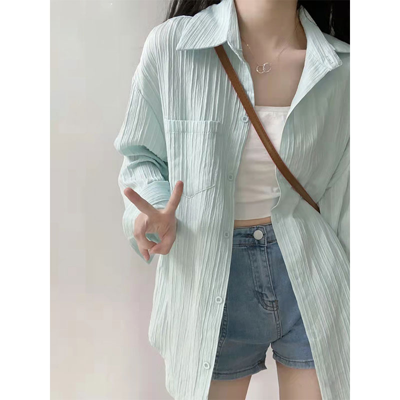 Original Fabric - Crafted Long-Sleeve Women's Shirt, New Open Cardigan, Loose and Slouchy Style Sun Protection Jacket