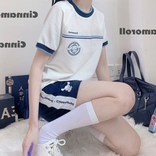 Summer cute Japanese soft girl student sportswear suit women's loose short-sleeved shorts casual two-piece set