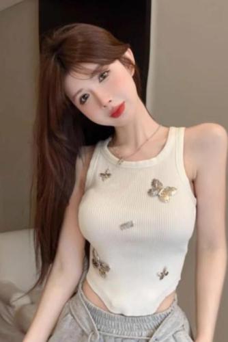 Tmall quality new hot girl style butterfly short sweater with sexy sleeveless vest for women summer