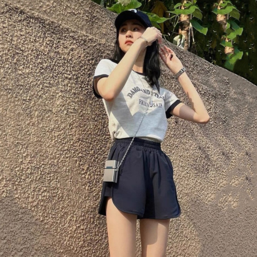 Sports suit for female summer students Korean style loose fashion short-sleeved shorts casual running clothes two-piece set