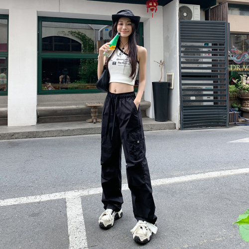 Real shot of quick-drying overalls, summer high-waisted thin hiking pants, loose casual ice silk leggings, harem sweatpants